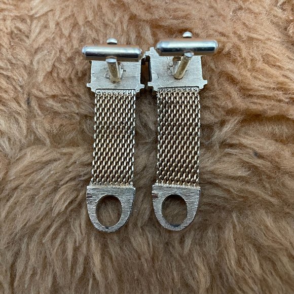 VTG Swank Mesh Wraparound Cuff Links - Picture 2 of 3